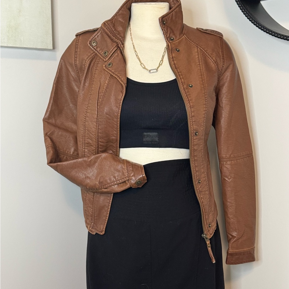 Aeropostale Brown Faux Leather Jacket